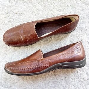 Walking Cradles Elite Brown Leather Slip On ELITE TIPPY Square Toed Loafers